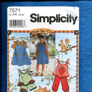 Simplicity 7571 Summer Time Play Clothes for Girls Size 3..4..5..6 UNCUT
