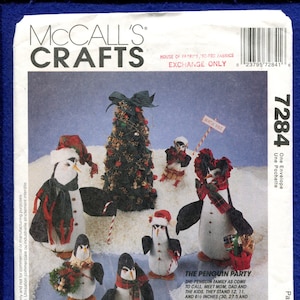 McCall&#39;s 7284 Holiday Penguin Dolls Decor Pattern UNCUT