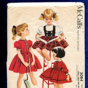 1960&#39;s McCall&#39;s 5084 Retro Little Girl Bubble Dress Pattern Size 6