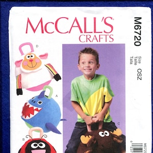 McCall&#39;s 6720 Bouncy Ball Covers Shark Moose  Pattern UNCUT