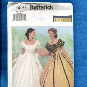 Butterick 6693 Civil War Era Lady's Gowns Size 12..14..16 UNCUT