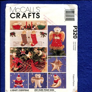 McCall&#39;s P320 Teddy Bear Holiday Home Decor Pattern  UNCUT