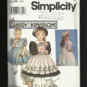 Simplicity 9925 Daisy Kingdom Little Girl&#39;s Dress & Pinafore Great in Border Prints Size 5-6-6x UNCUT
