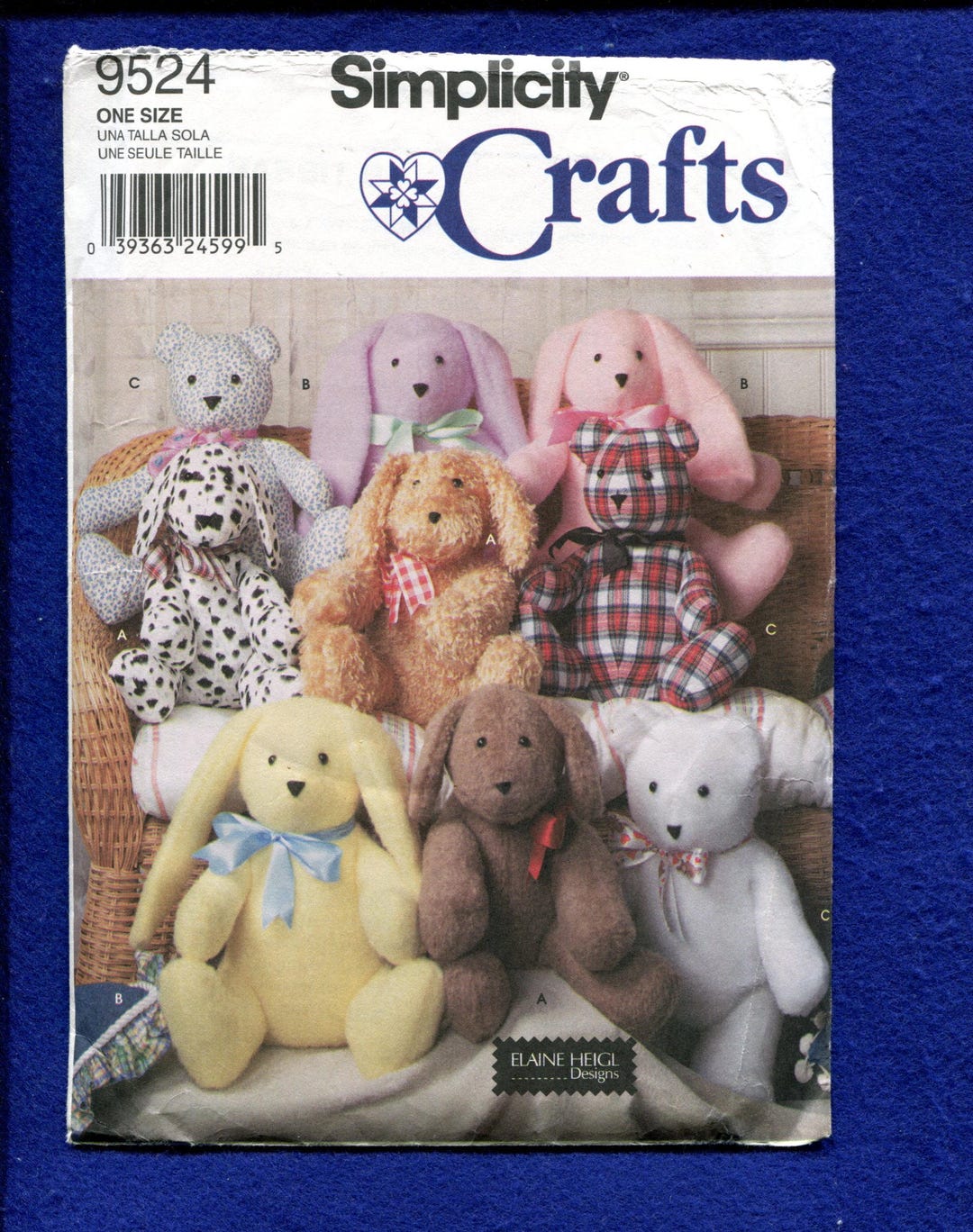 Simplicity 9524 Sweet Stuffed Bears Dogs &amp; Bunnies Pattern UNCUT - Etsy