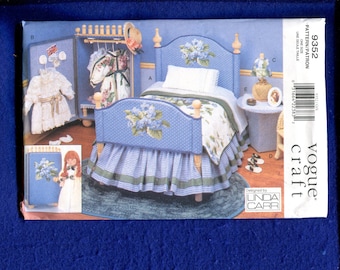 Vogue 9352 Doll Furniture & Bedding Pattern 18 INCH Doll UNCUT