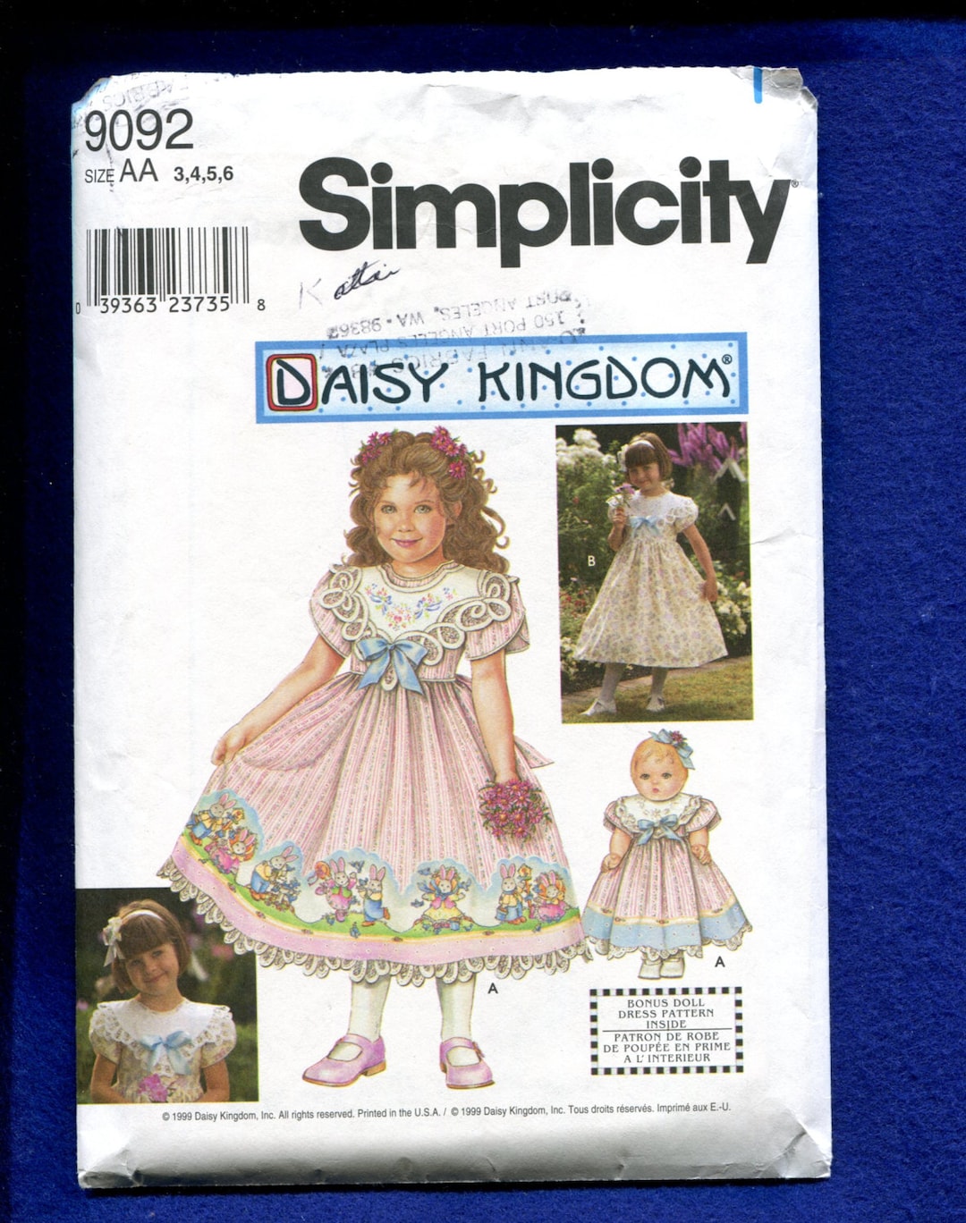Simplicity 9092 Daisy Kingdom Dress With Cutwork Lace Collar for Little