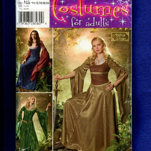 Simplicity 0501 Maid Marian Dresses Stepping Out in Sherwood Forest Sizes 10 to 18 UNCUT