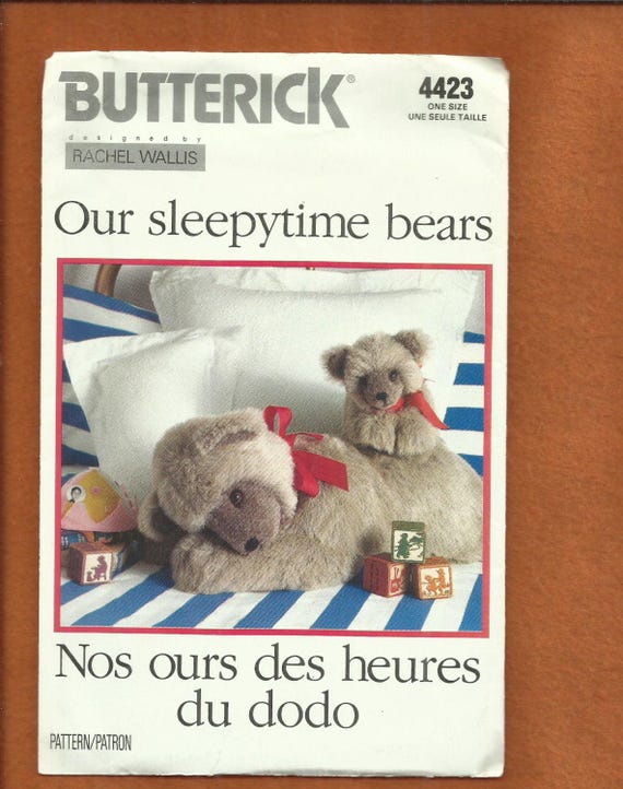 1989 Butterick 4423 Sweet Sleeping Mama & Baby Bears 