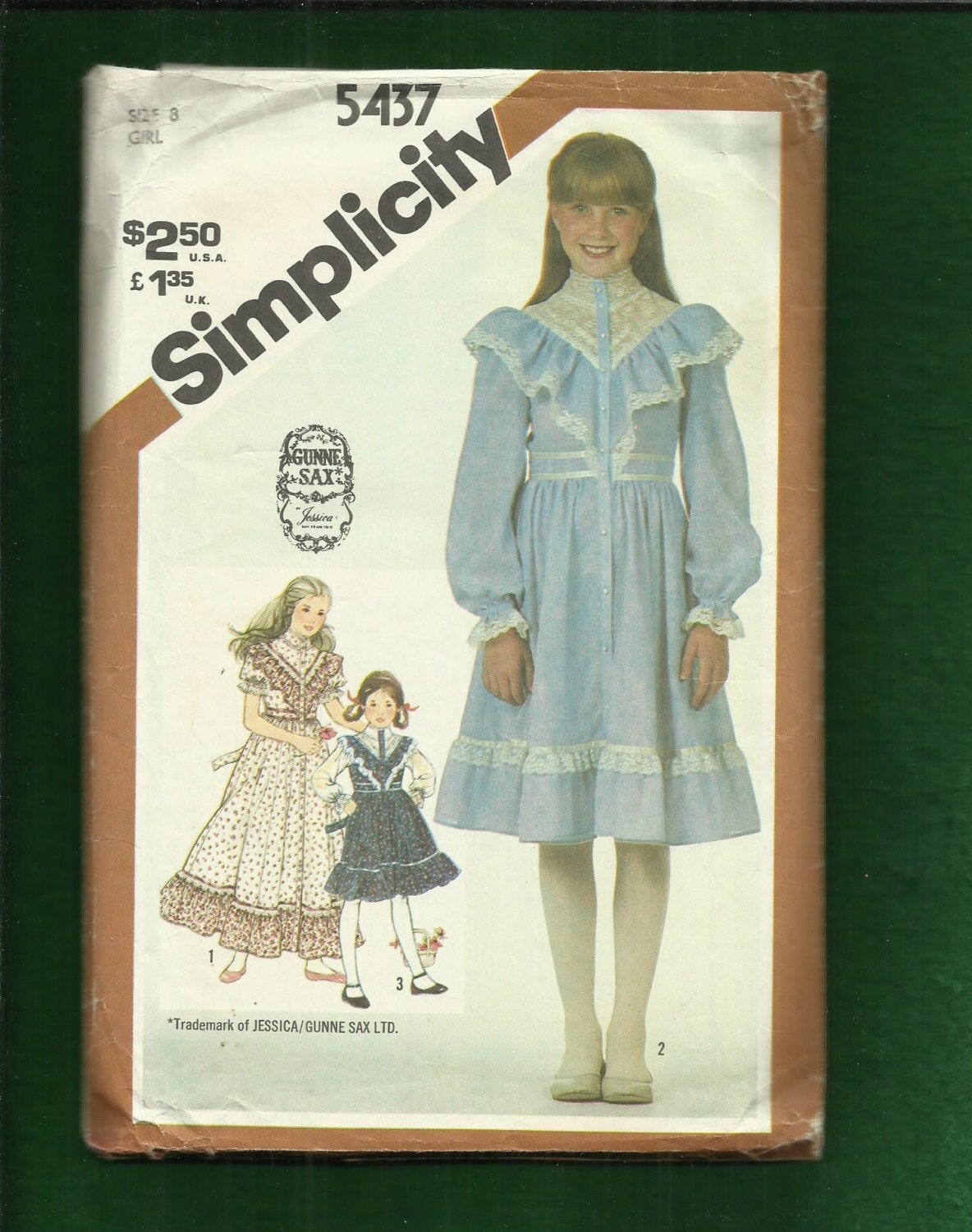 1980'S Simplicity 5437 Gunne Sax Western Ruffled Bodice