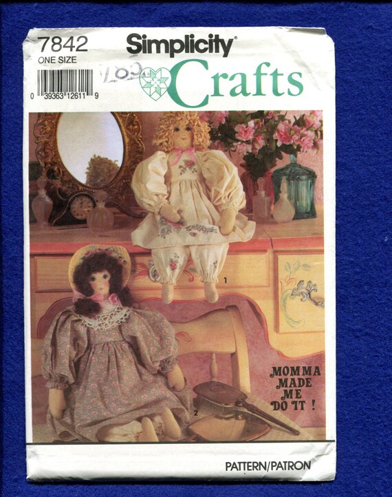 Simplicity 7842 Country Chic Rag Doll Dresses Bloomers Pattern