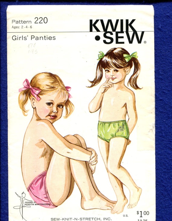 Little Girl Vintage underwear 1970's Kwik Sew 220 Little Girl's Underwear Pattern Size 2..4..6 UNCUT -  Etsy