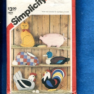 1980's Simplicity 5684 Retro Farm Animals Pattern UNCUT