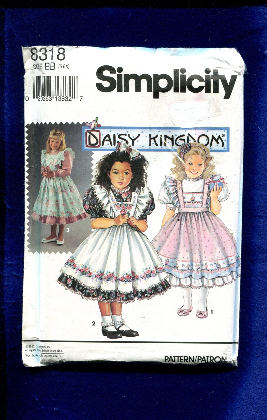 Simplicity 8318 Daisy Kingdom Dress for Little Girls & Pinafore With Ruffled Shoulders Sizes 5