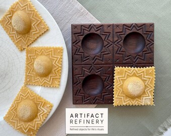 Wooden Ravioli Mold – Starburst Design | Homemade Pasta | Decorative Artisan Ravioli | Kitchen Pasta Board |  Walnut, Cherry, Maple