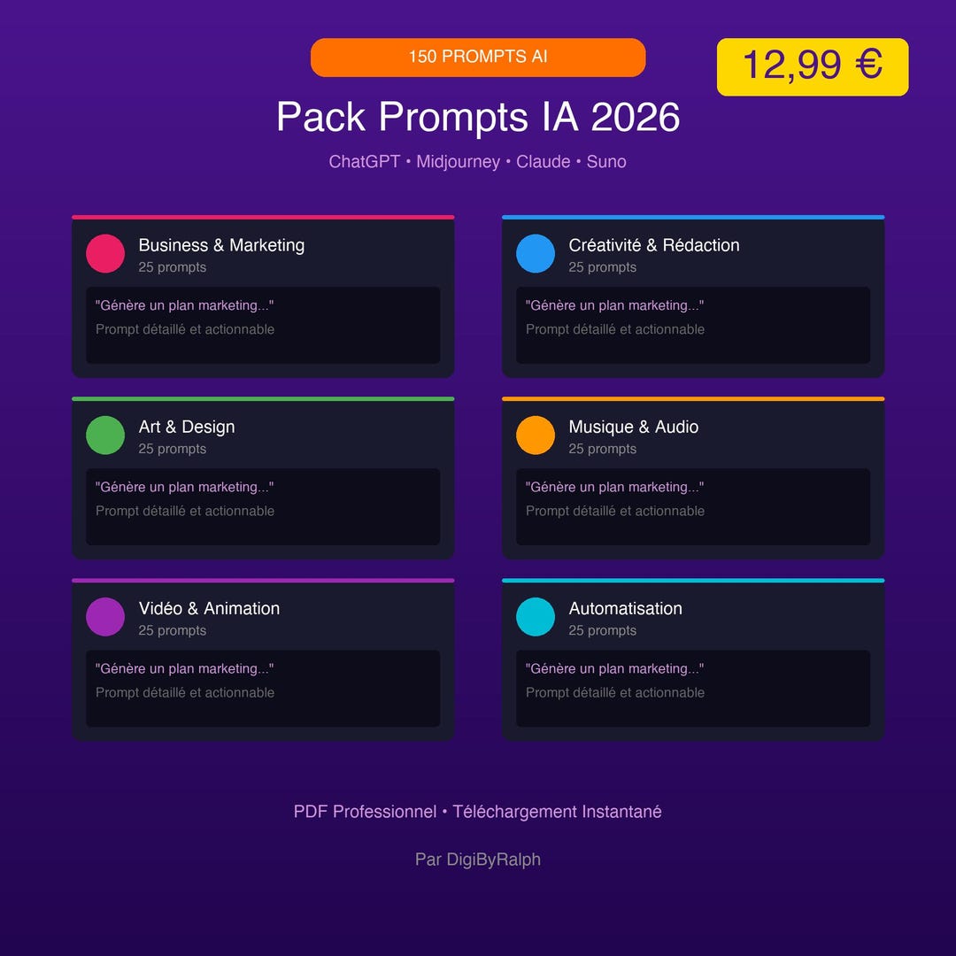 150 AI Prompts Chatgpt Midjourney Claude Suno Pack PDF Guide Artificial ...
