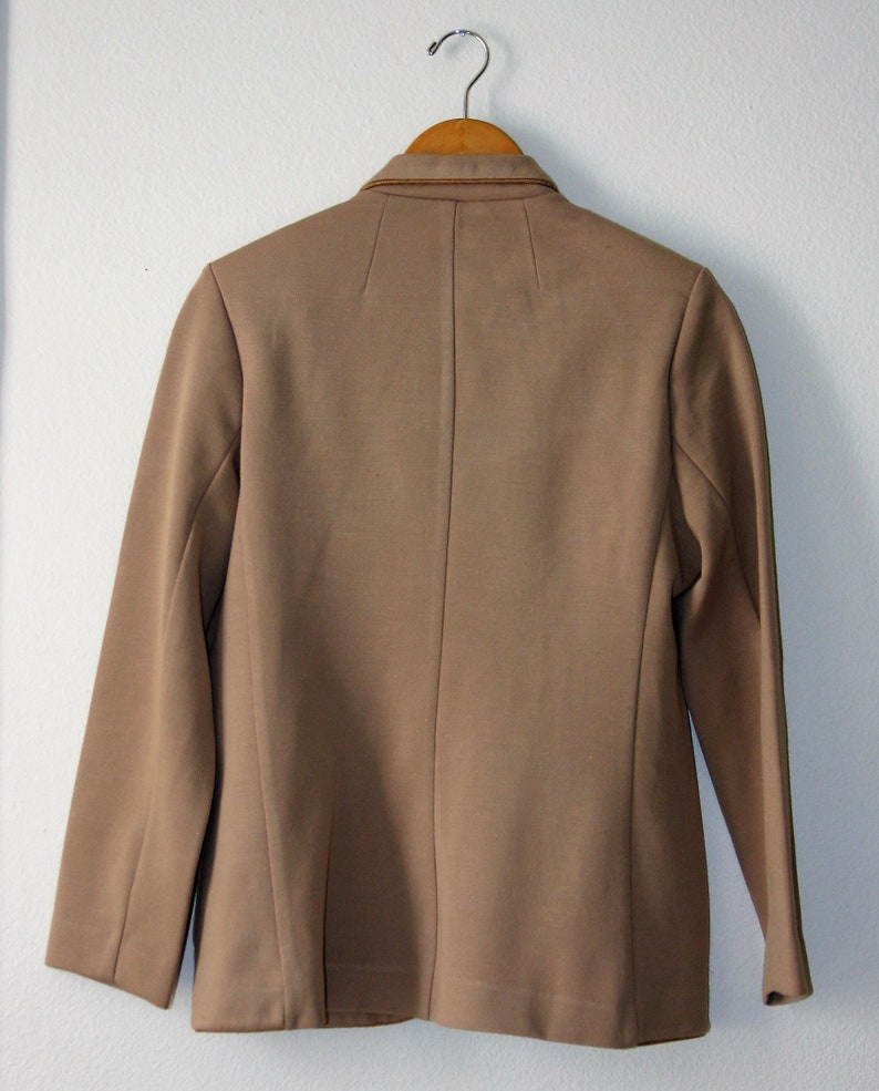 Women/'s Knit Tan Blazer with Pockets Size Medium Koret of California