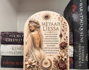 Flesh & Fire displayställ | Romantasy bokhylledekor | 3D-printad UV-konst