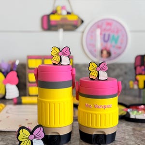 Pencil Teacher Desk Set: Pen Holder, Organizer, Name Sign, Heart Shaped Phone Stand, Fun Decor image 14