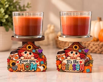Fall Candle Holder Stand | 3D Printed Scarecrow Decor | Autumn Candle Display | Thanksgiving Table Decor | Fall Gift for Mom