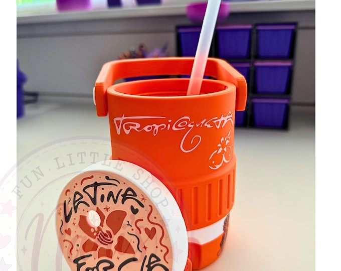Featured listing image: Latina Forever Can Holder | Tropical Floral Drink Accessory, 12oz Coozie