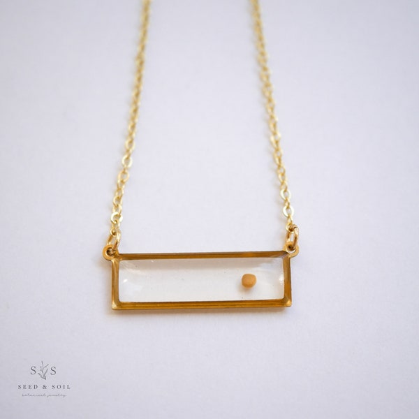 Mustard seed necklace, minimalist bar necklace, faith jewelry