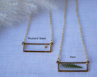 Mustard Seed Bar Minimalist Necklace For Her Dainty Matthew 17:20