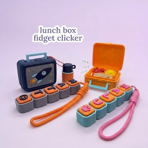 3D-geprinte lunchbox met klikmechanisme, fidget-toetsenbord, fidget-cadeau voor kinderen, stressverlichtend speelgoed, leuk cadeau-idee voor op het bureau