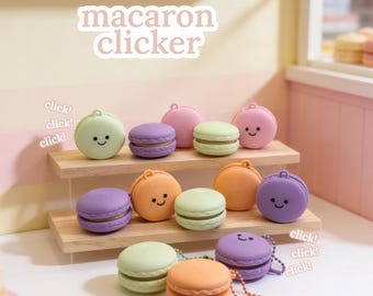 3D Printed Macaron Clicker Keyboard Fidget Desk Toy Satisfying Clicky Keys Sensory Fidget  Sensory Toy for Kids Adult Teenager Adhg Clicker
