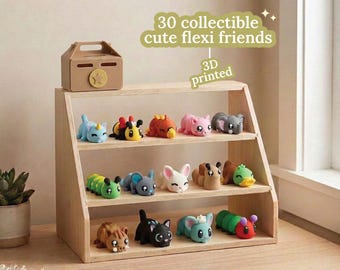 3D Printed Flexi Animals Articulated Cute Collectible Animals Set 3 per box Pretend Play Toy Articulated Cute Animals Bundle Fidget Toy