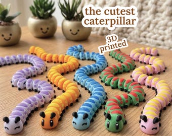 3d Printed Caterpillar Sensory Toy Flexi Animal Pretend Play Imaginative Play Perfect Gift for Kids