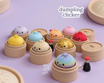 3D Printed Dumpling Clicker Fidget Clicker Surprise Toy Sensory Gift for Kids Stress Relief Toy Cute Gift Idea Desk Fidget Decor