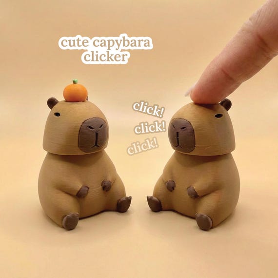 3D Printed Capybara Clicker Keychain Fidget Toy Clicker Sensory