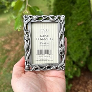 Furio Floral Tiny Vintage 1990s Mini Frame Silver 2 x 3