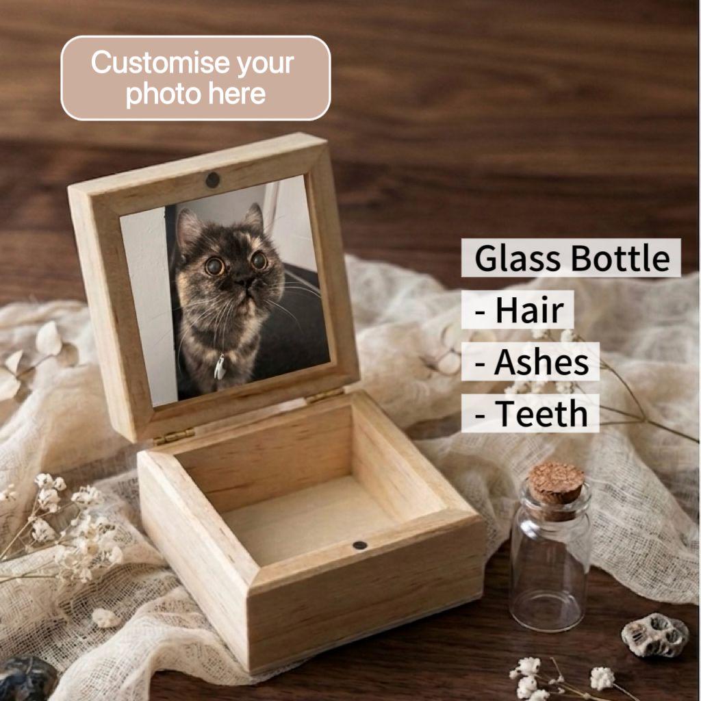 Pet Memorial Keepsake Box With Photo, Personalised Dog Cat Memory Box ...