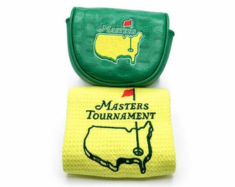 Juego de regalo de toallas de golf Masters + funda para putter tipo mazo MEZZ/OZ 1 – Paquete de toallas amarillas