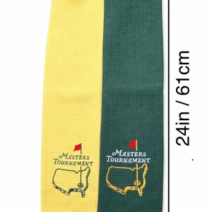 Puede incluir: Dos toallas de golf, una amarilla y otra verde, con el logo del Masters Tournament. Cada toalla mide 61 cm de largo y 41 cm de ancho desplegada. Las toallas tienen un lazo met&aacute;lico para colgar.