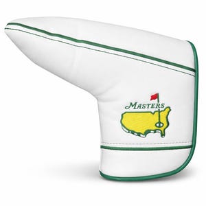 Masters White Blatt Putter Abdeckung Augusta Style magnetische Golf Headcover Neu