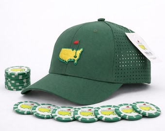 Gorra de golf Masters Green con marcadores de bola, estilo Augusta, transpirable, con cierre ajustable. PREVENTA