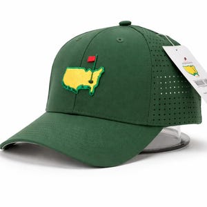 Masters Augusta Golf Hat Grüne Cap - Perforiert Atmungsaktiv - Neu Mit Tags