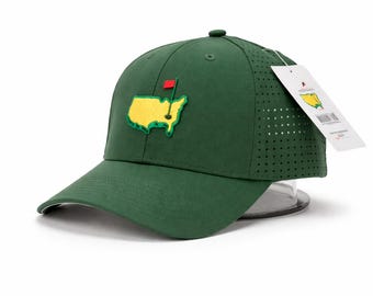 Masters Green Golf Hat Perforated Breathable Augusta Style Cap Gift for Dad PREORDER