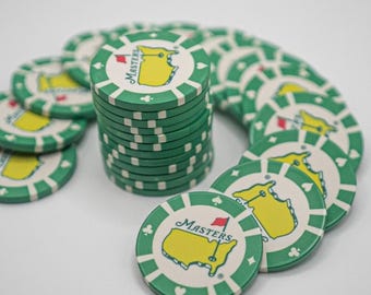 Masters Poker Chip Ball Marker Set Golf Ball Markers Augusta Style
