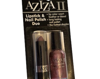 Vintage Aziza II lippenstift en nagellak Duo Desire Mauve Plum Deadstock 70257