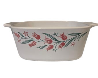 Corning Ware English Rose 1,5L Auflaufform A-1.5-B Rote Tulpen Vintage USA