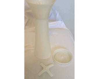 Tamizador blanco Tupperware Jifi para harina y azúcar en polvo, modelo P2, juego de 3 piezas