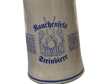Vintage Rauchenfels Steinbiere taza de cerveza de cerámica alemana 0.3L Rastal gris cobalto