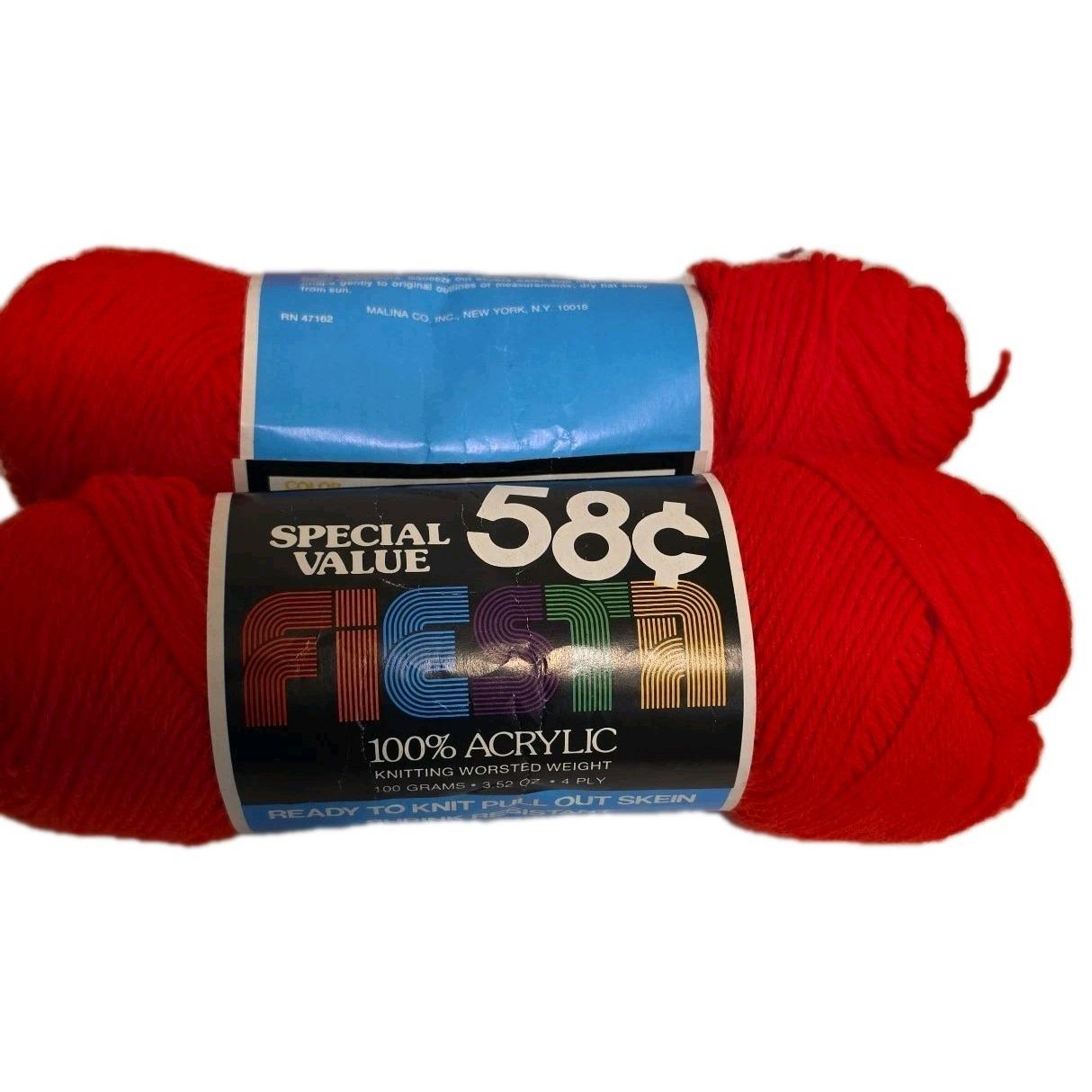Vintage Malina Orlon Acrylic Worsted 4 Ply Yarn 2 Skein Lot Color #715…