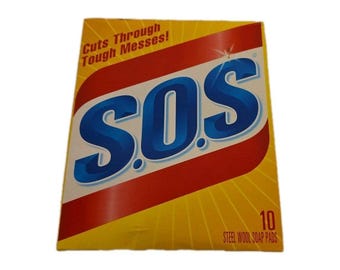 Almohadillas de jabón de lana de acero Vintage S O S, paquete de 10 almohadillas de limpieza duraderas