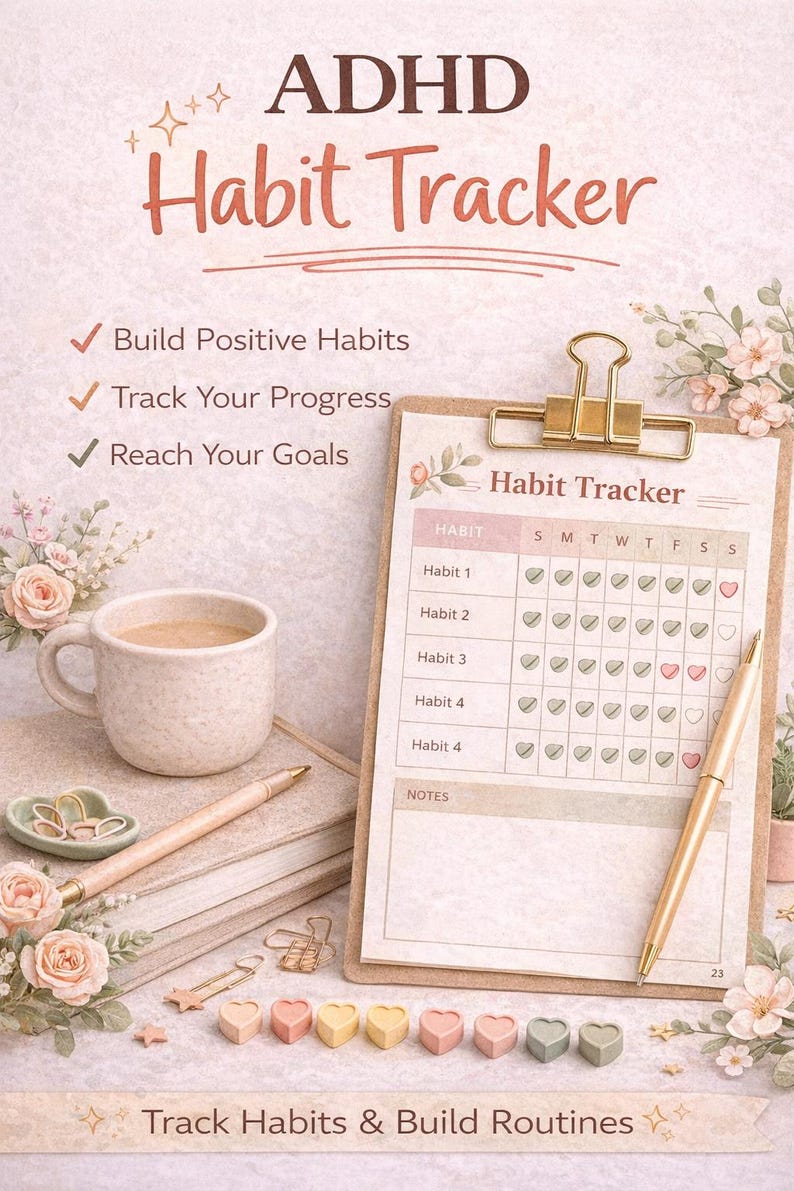 ADHD Habit Tracker Printable - Etsy