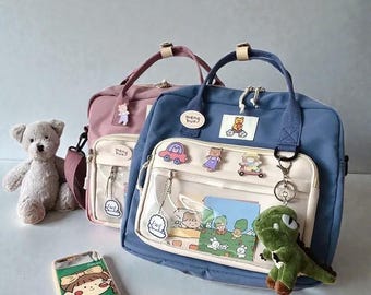 Kawaii Ita Bag, Cute Pin Display Bag, Anime Ita Bag, Harajuku Style Backpack, Aesthetic Crossbody Bag, Kawaii Purse, Gift For Anime Lovers
