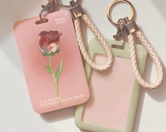 Tulip Photocard Display Holder, Kpop Photo Card Holder, Flower ID Card Case, Cute Aesthetic Keychain, Clear Idol Card Holder, Kpop Fan Gift